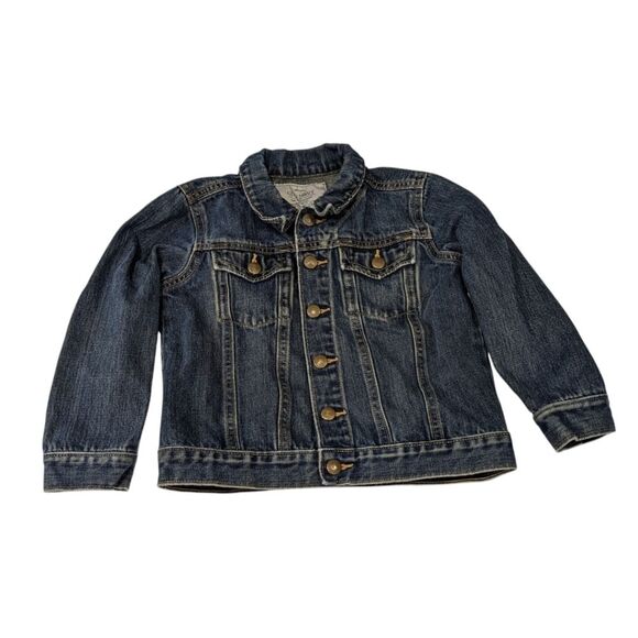 Old navy Denim Medium Dark Wash Distressed Girls Size 5T - Picture 1 of 5